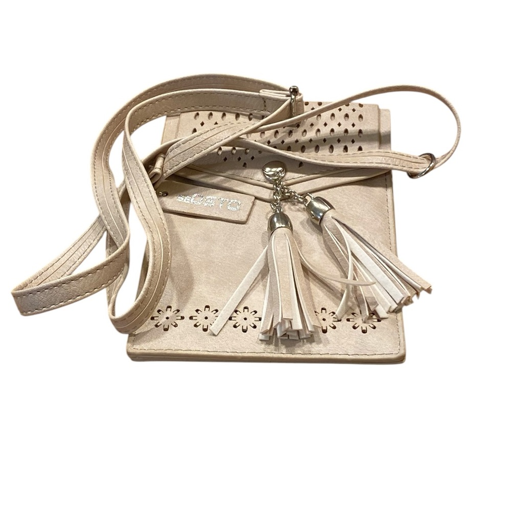 Cream Crossbody Bag with Tassel Fringe